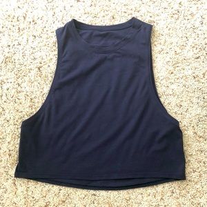 Lululemon - Cut Back Crop Tank- Navy - size 4